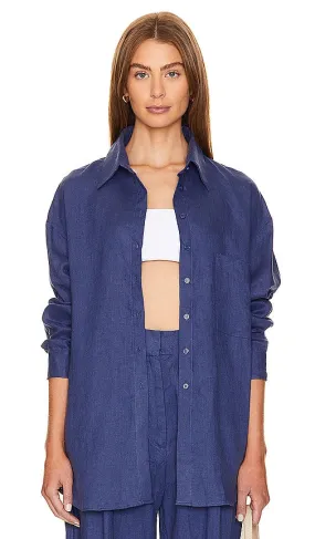 AEXAE Linen Shirt in Navy