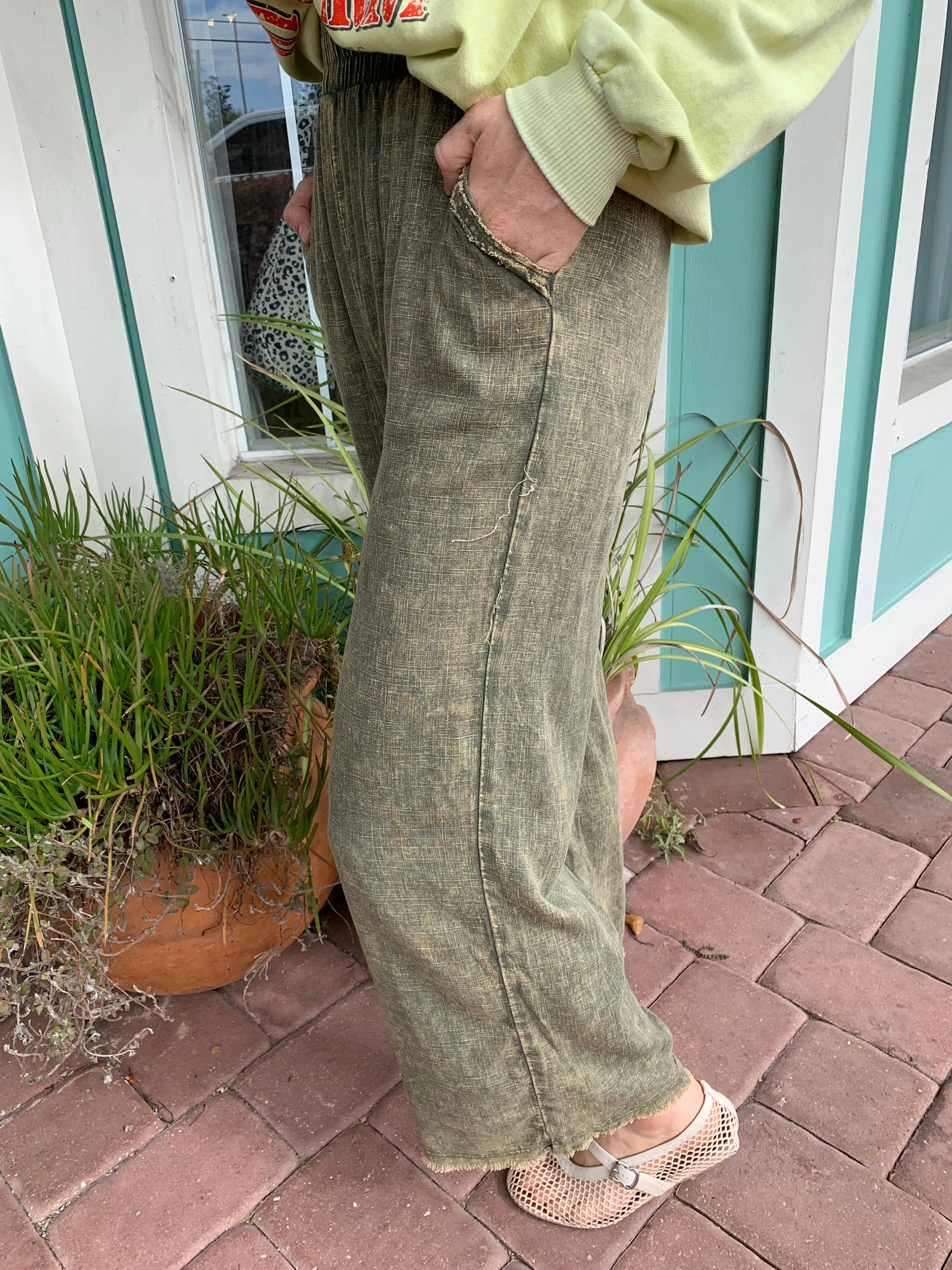 AFTERNOON MIMOSA LINEN PANTS