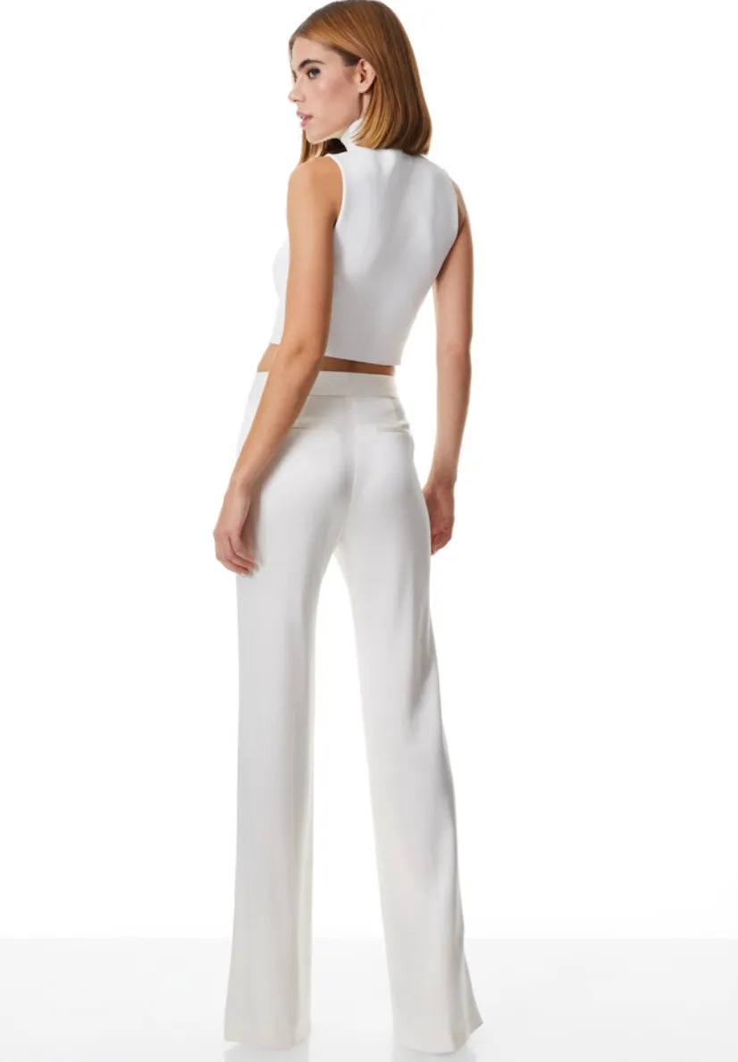 Alice   Olivia Deanna High Waisted Pant Ecru