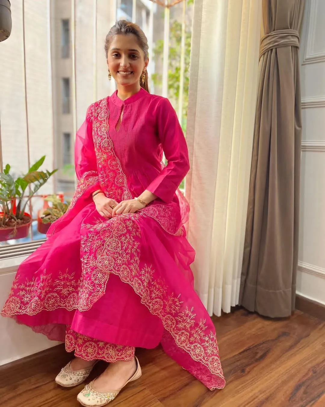 Beautiful Classical Pure Cotton Kurti Pent With Orgenza Duppata