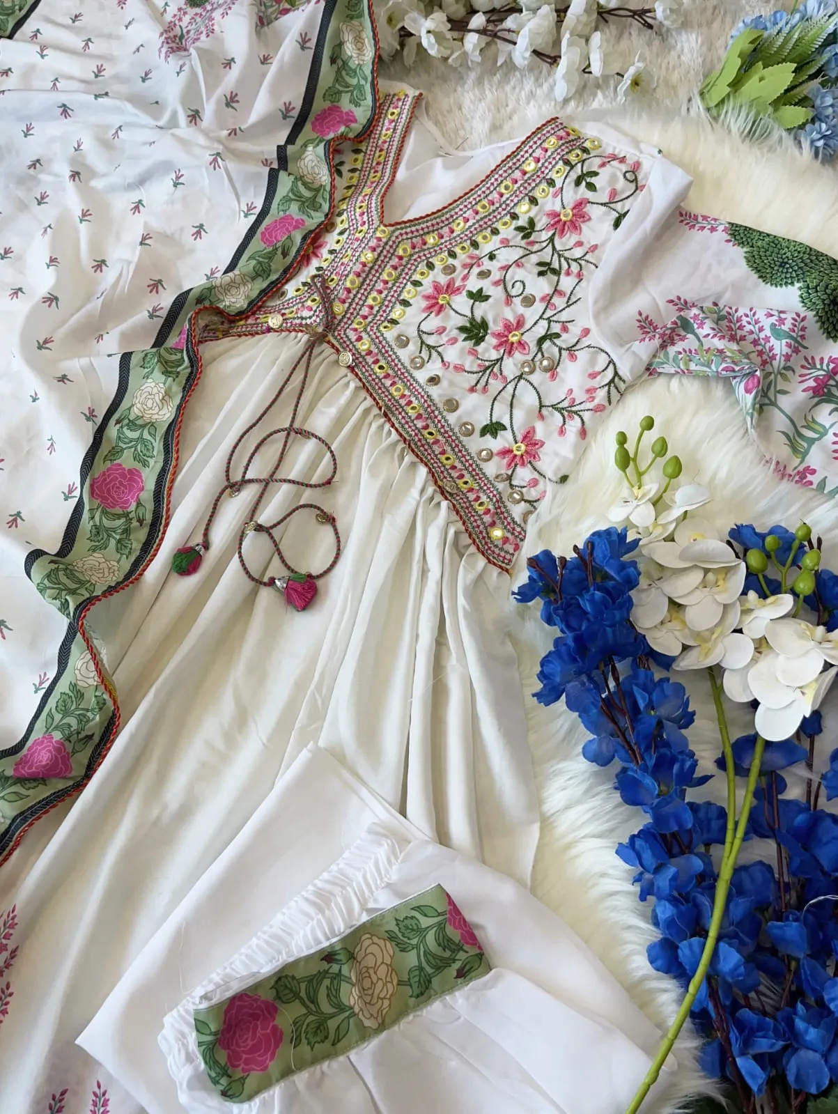Beautiful Designer Summer Special Muslin Alia Cut Suit Salwar Suit