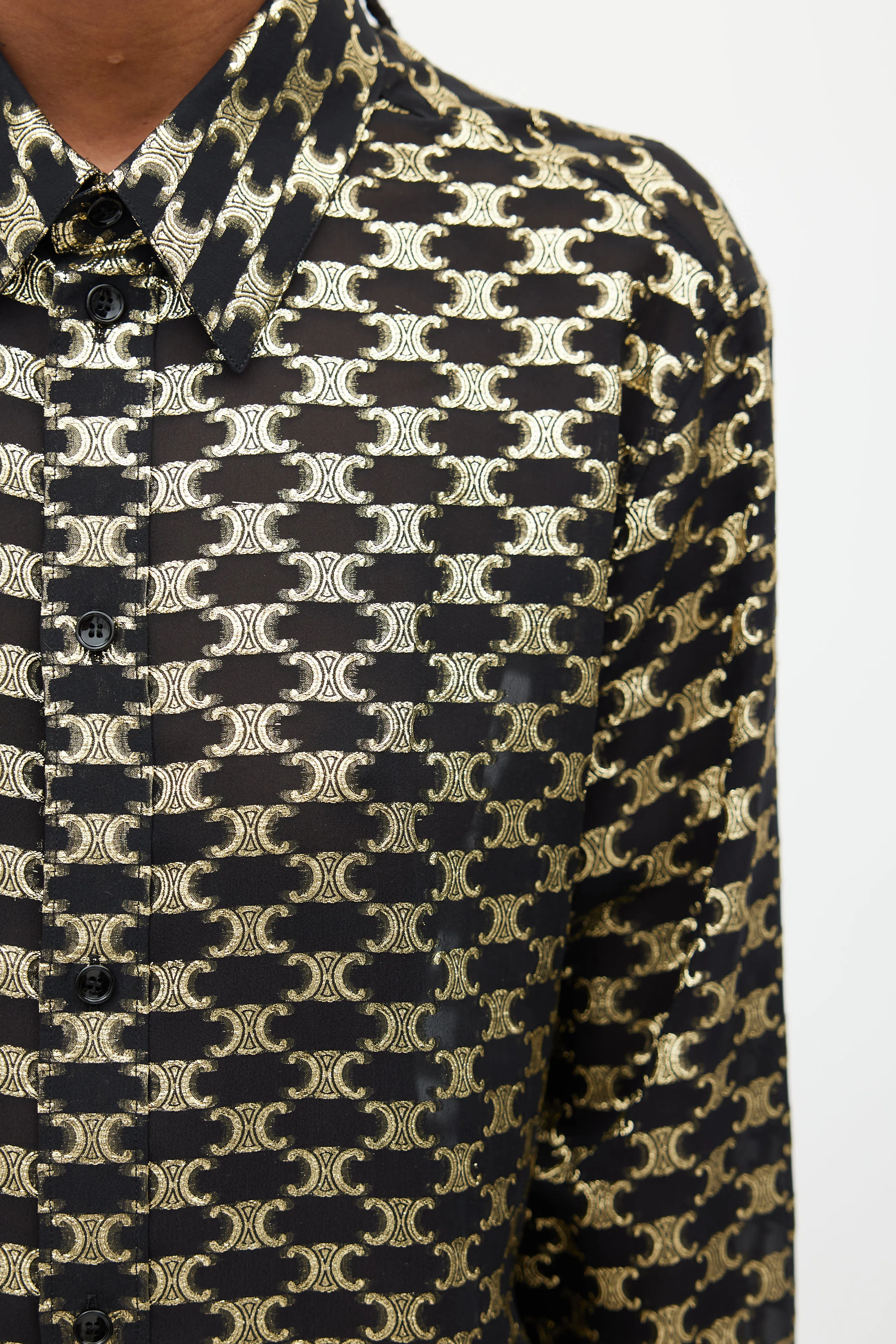 Black & Gold Silk Triomphe Shirt