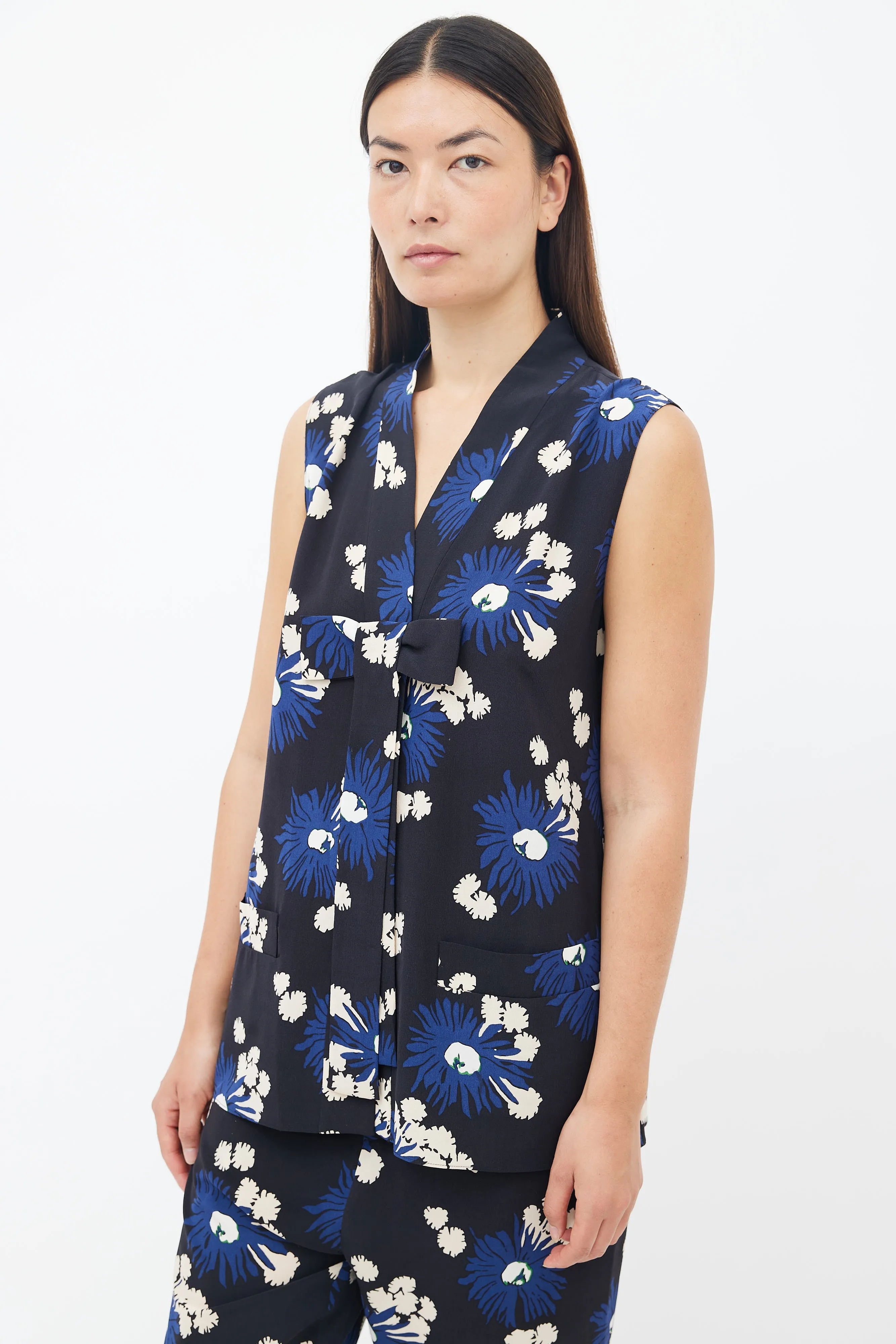 Black Multicolour Silk Floral Co-Ord Set