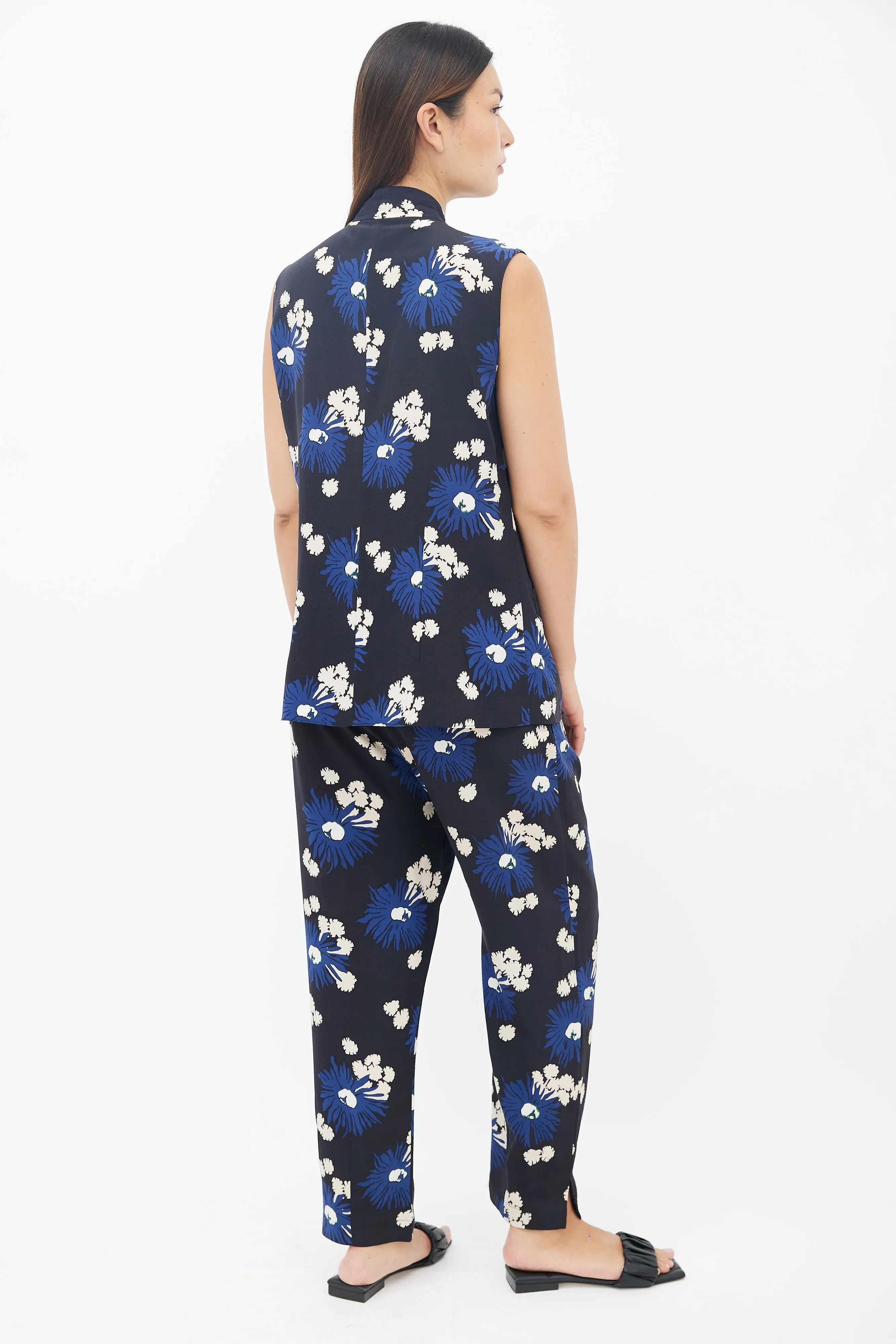 Black Multicolour Silk Floral Co-Ord Set
