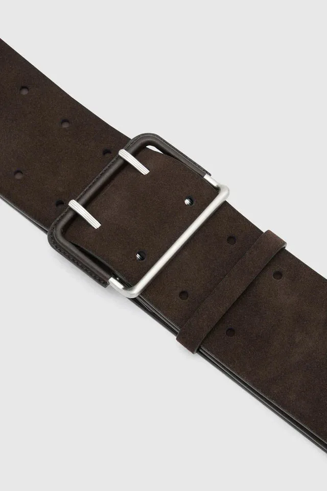 Camilla and Marc Willow Suede Belt in Chocolate