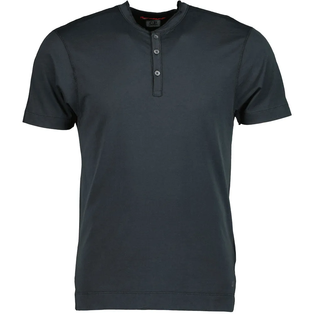 C.P. Company Button Up Logo Print T-Shirt