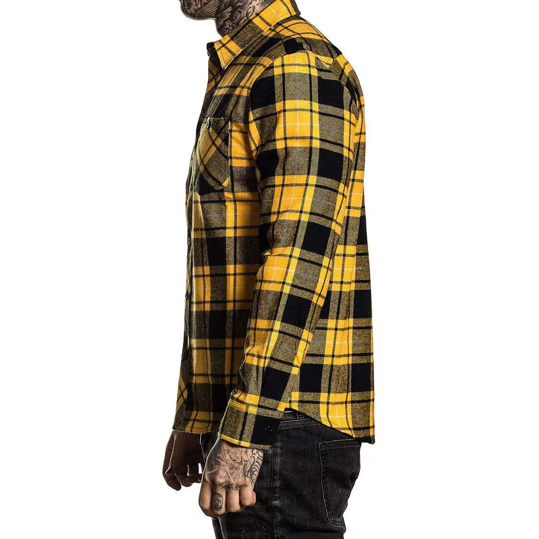 Dirty Melon Flannel Button Up Long Sleeve Shirt