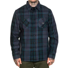 Electric Flannel Button Up Long Sleeve Shirt