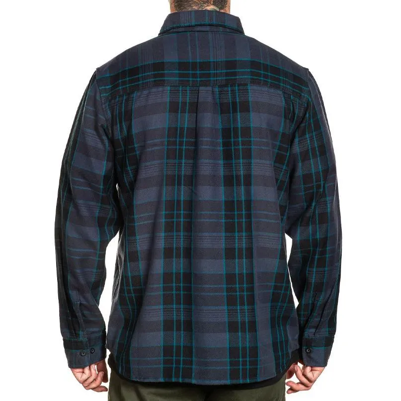 Electric Flannel Button Up Long Sleeve Shirt