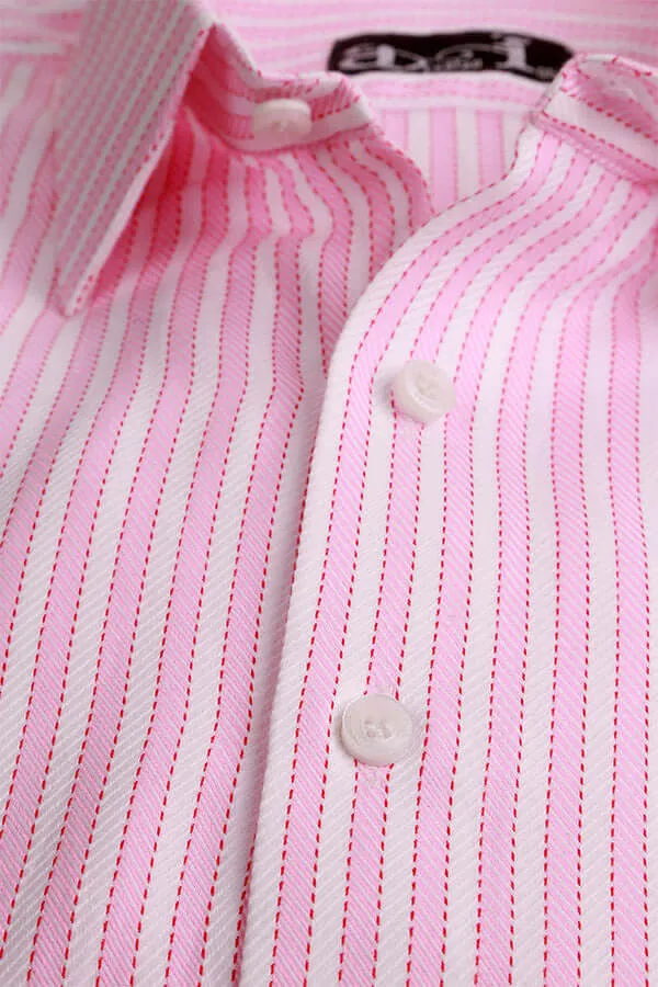 Elegance Pink Striped Formal Shirt
