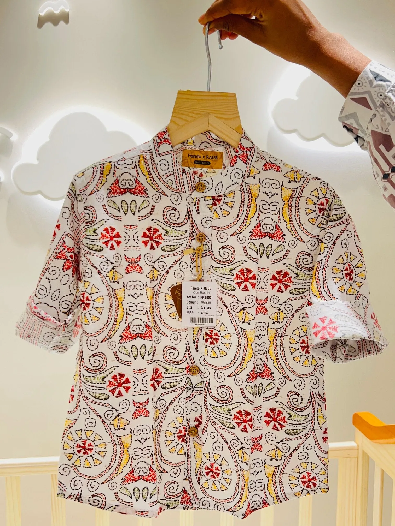 Fareto Baby And Kids 100% Cotton Bushirts (Pack Of 3)