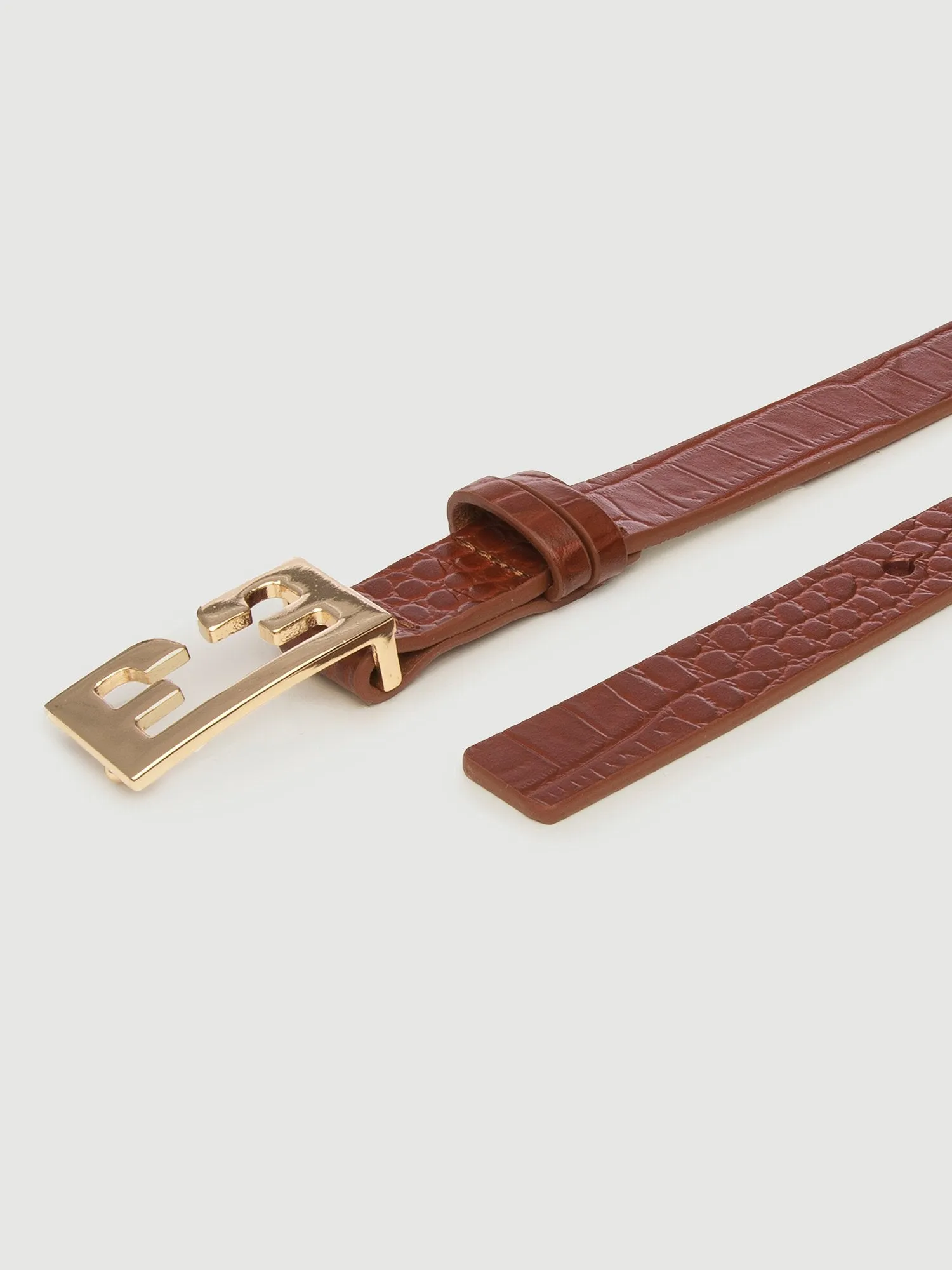 Frame Le Double F Belt - Brandy Croco