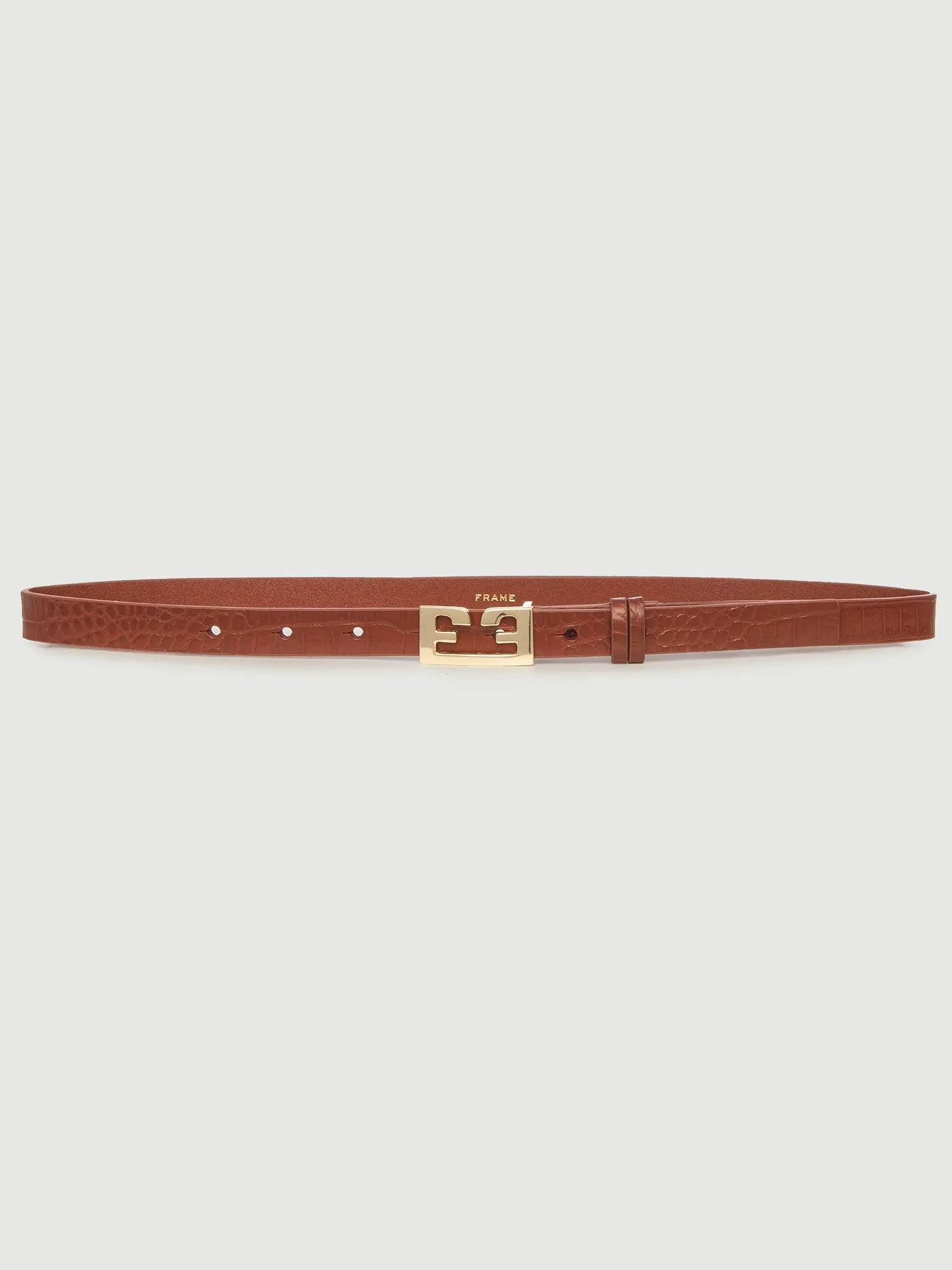 Frame Le Double F Belt - Brandy Croco