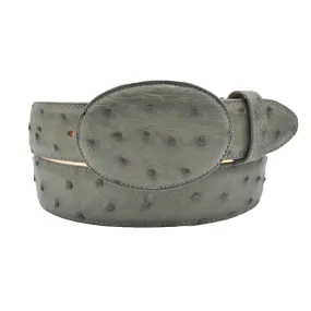 Gavel Men's Full Quill Ostrich Western Belt - Grey