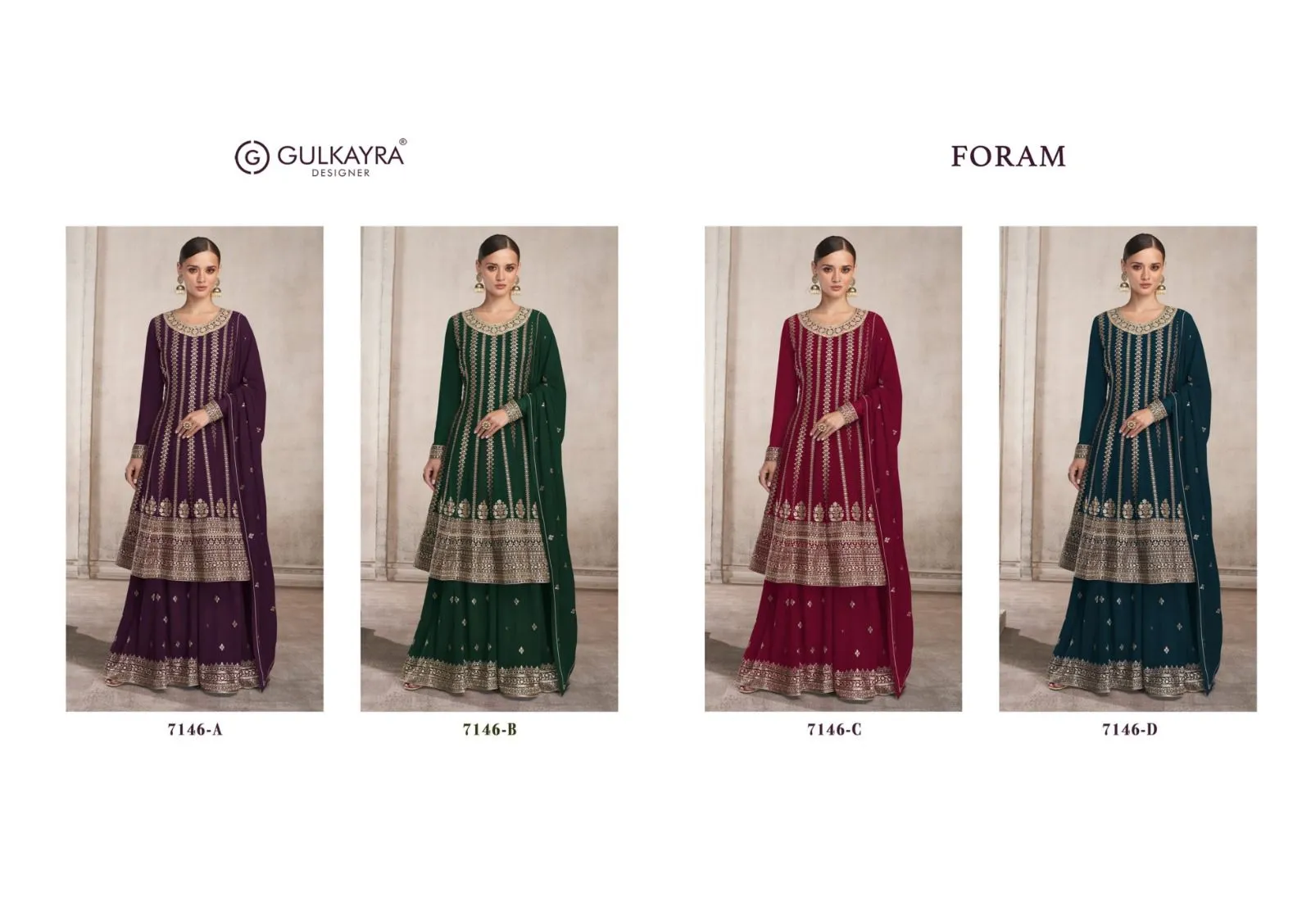 GULKAYRA DESIGNER FORAM 7146 COLOUR SERIES SUIT
