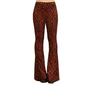 Hellz Bellz Rave Red Leopard Bell Bottom Flares