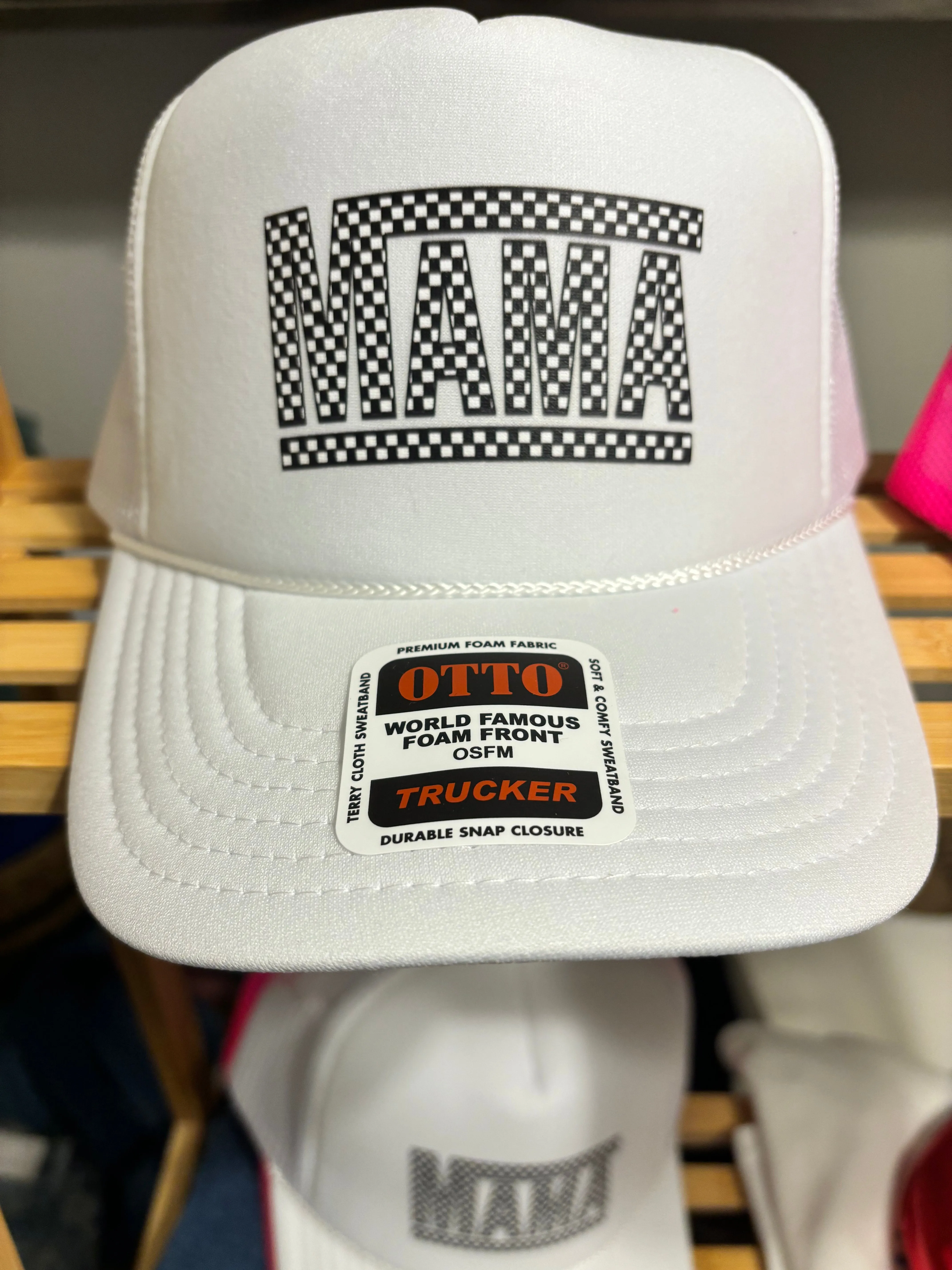 MAMA Checked Trucker Hat