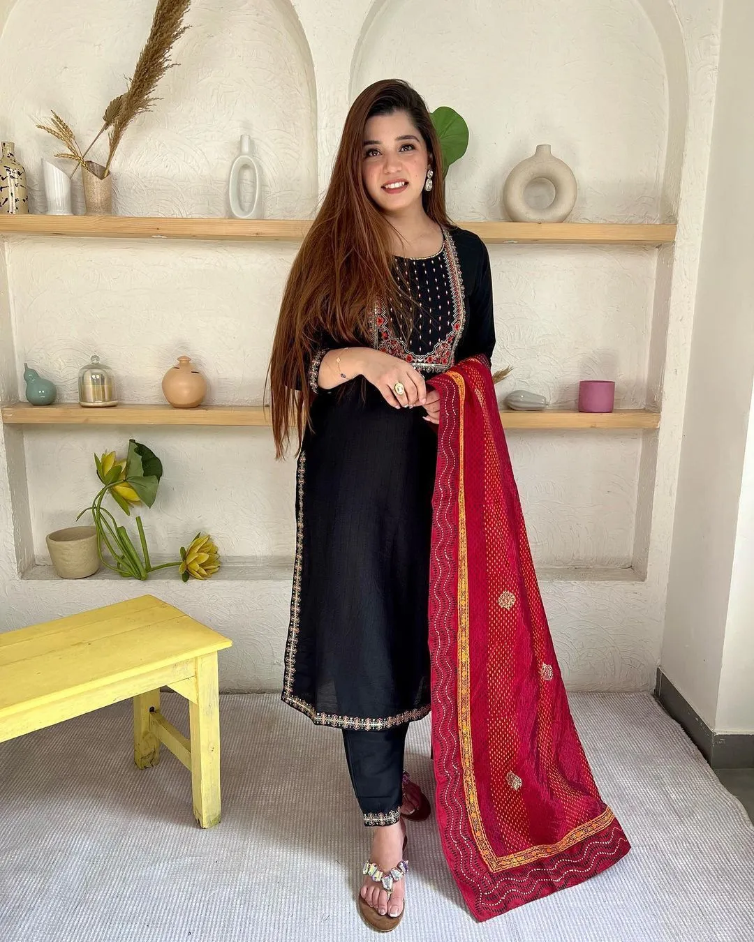 Rayon Fabric With Beautiful Embroidery Work Plazo Suit