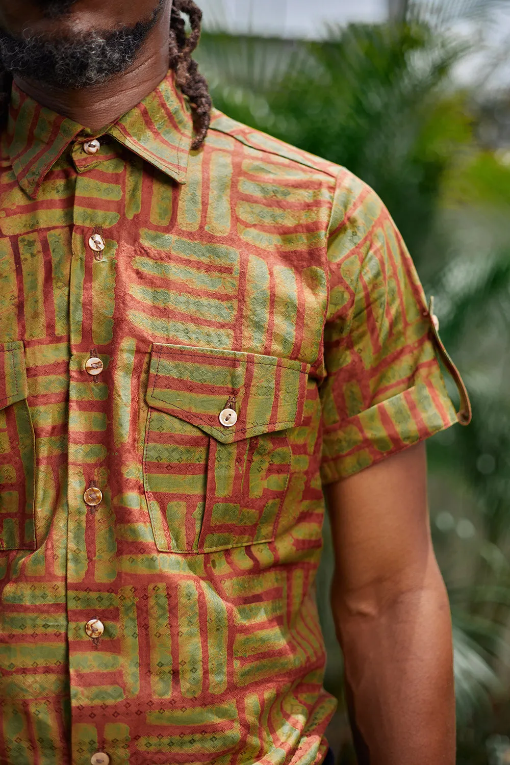 Short Sleeve Button Up - Garden Gate