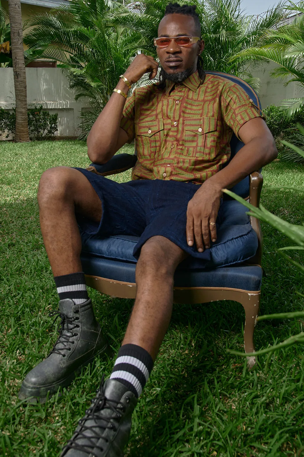 Short Sleeve Button Up - Garden Gate