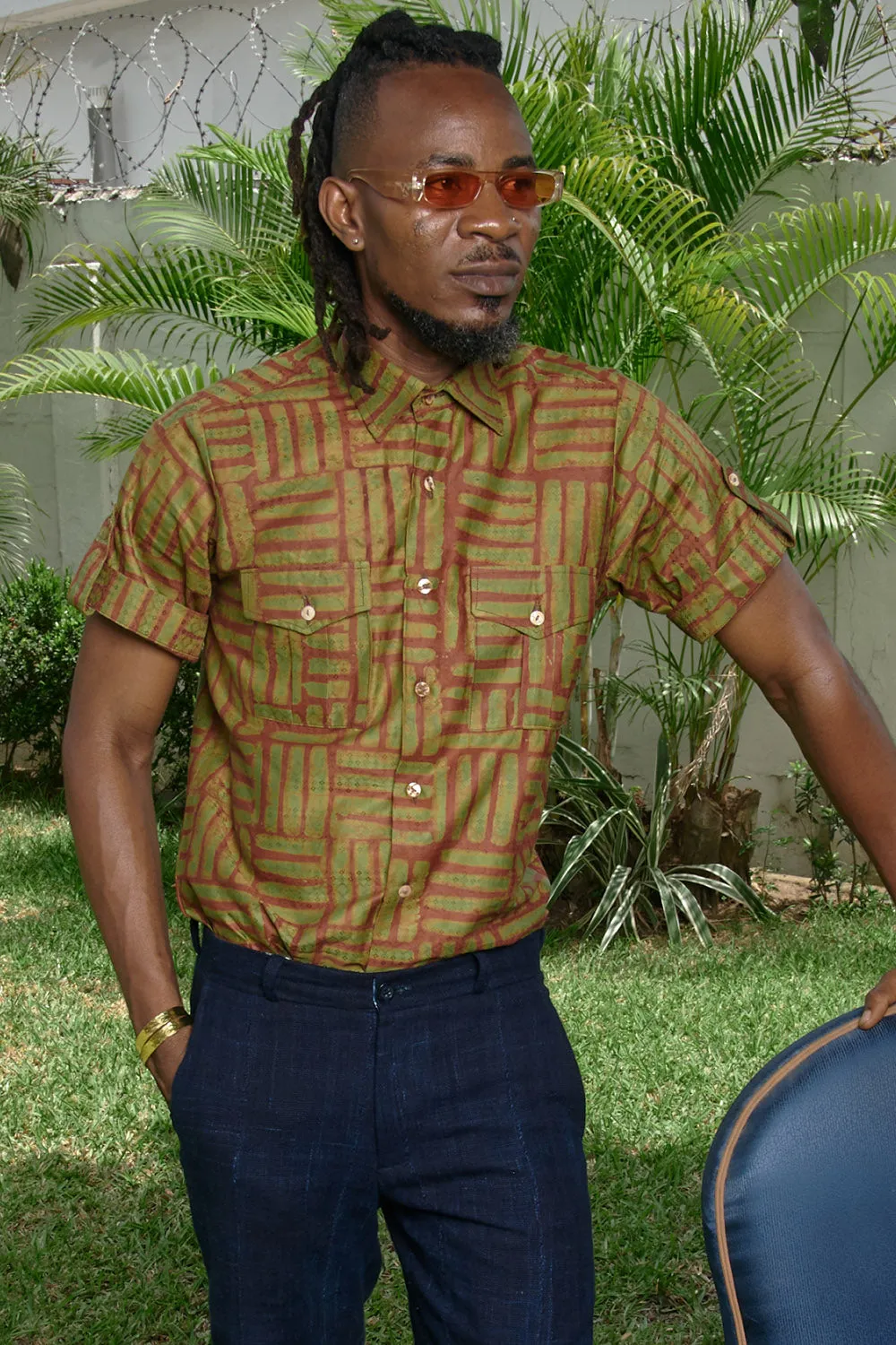 Short Sleeve Button Up - Garden Gate