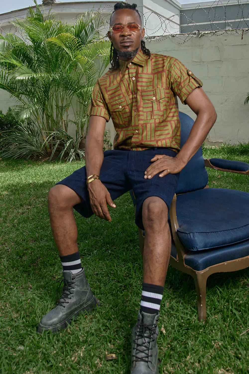 Short Sleeve Button Up - Garden Gate