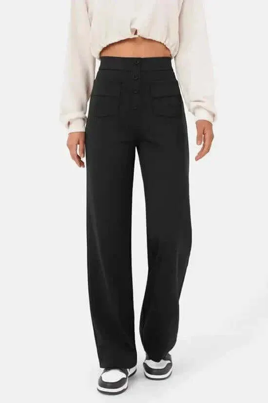 Women's High-Waisted Elastic Casual Pants