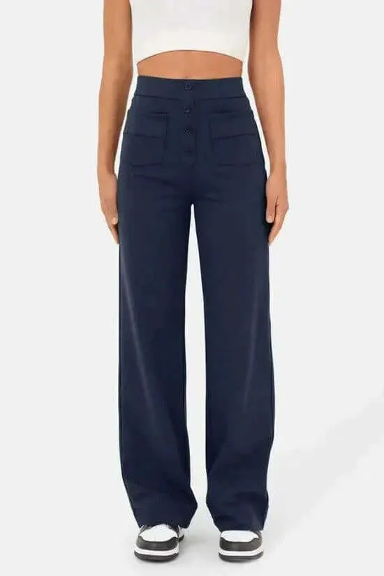Women's High-Waisted Elastic Casual Pants