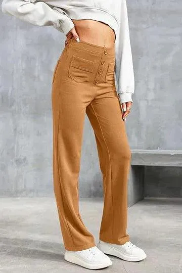 Women's High-Waisted Elastic Casual Pants