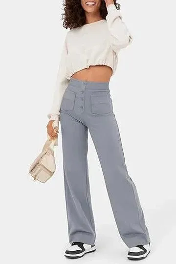 Women's High-Waisted Elastic Casual Pants